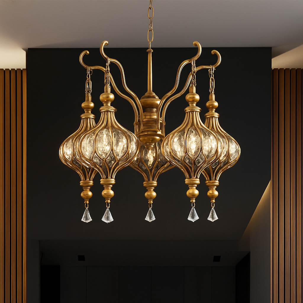 lustre rétro français en cristal style vintage pour villa