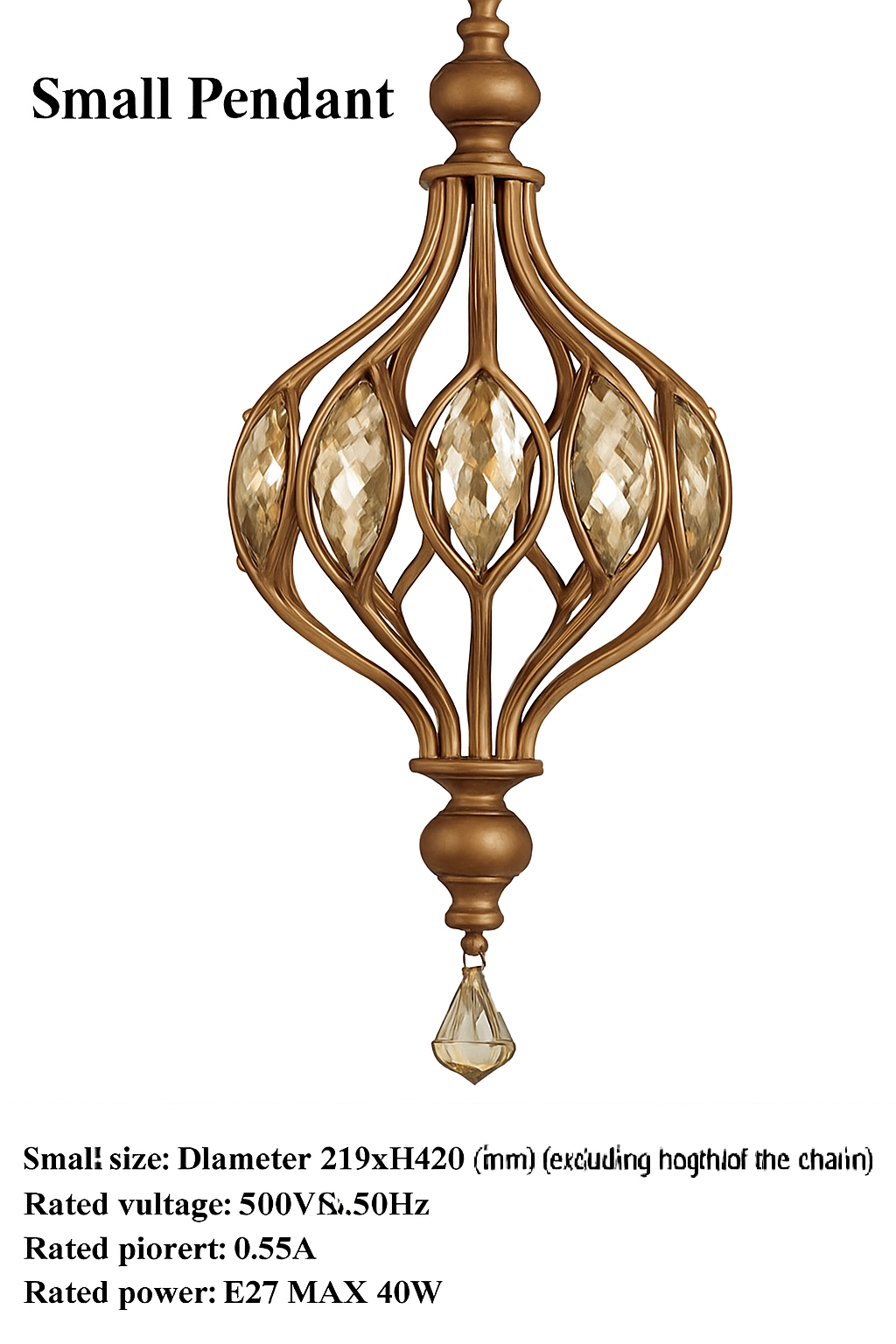 lustre rétro français en cristal style vintage pour villa