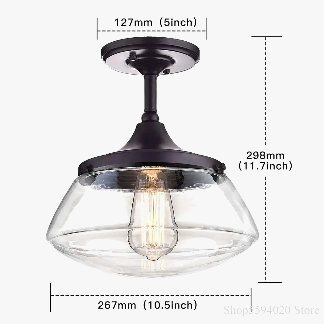 lustre rétro-industriel en cristal clair lumière intérieure