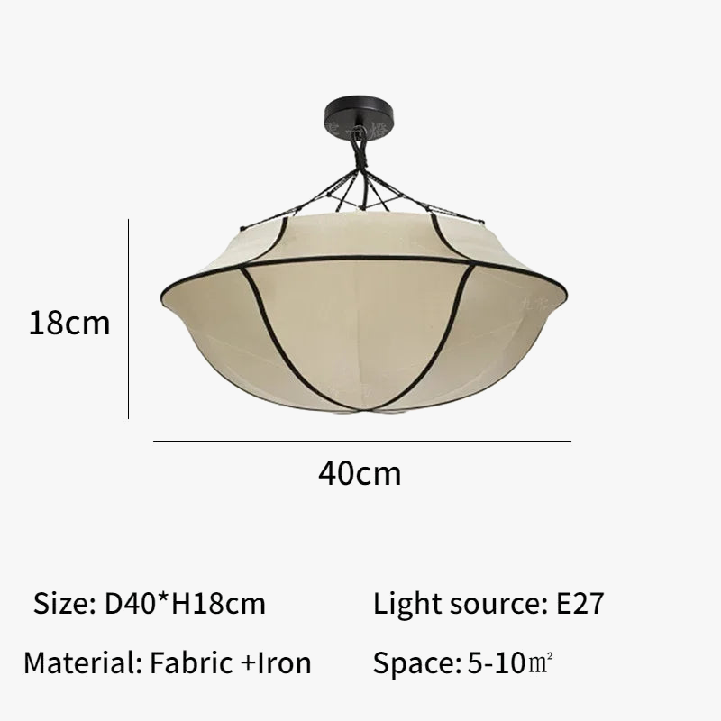 lustre rétro nordique en tissu pour décoration intérieure