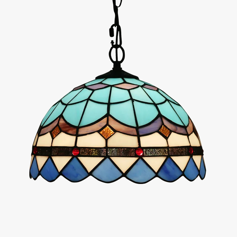 lustre rétro tiffany en verre teinté style industriel pour intérieur