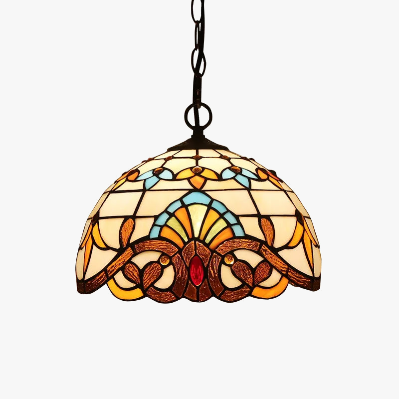 lustre rétro tiffany en verre teinté style industriel pour intérieur