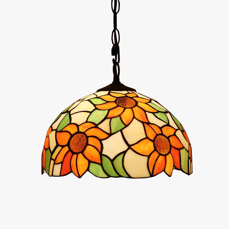 lustre rétro tiffany en verre teinté style industriel pour intérieur