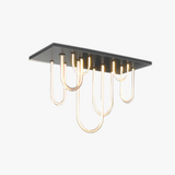 lustre rectangulaire en acier inoxydable à intensité variable