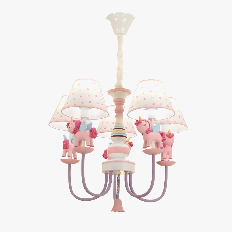 lustre romantique en tissu et résine pour enfant