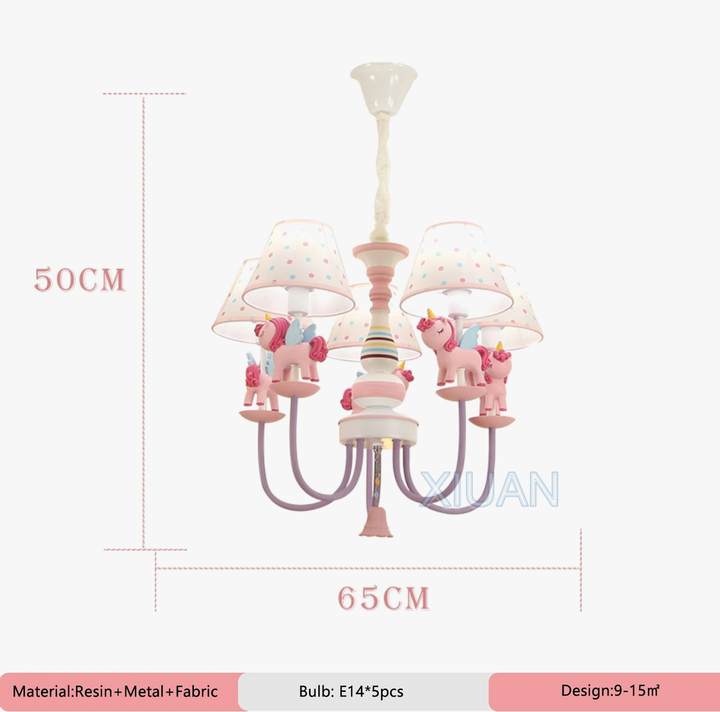 lustre romantique en tissu et résine pour enfant