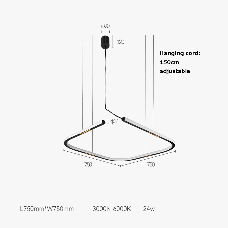 lustre rond à capteur mains et intensité variable