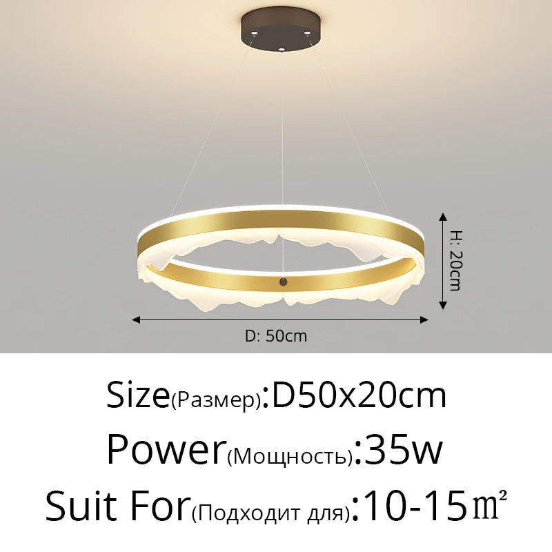 lustre rond créatif de luxe moderne pour décoration maison