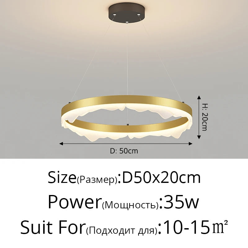 lustre rond créatif de luxe moderne pour décoration maison