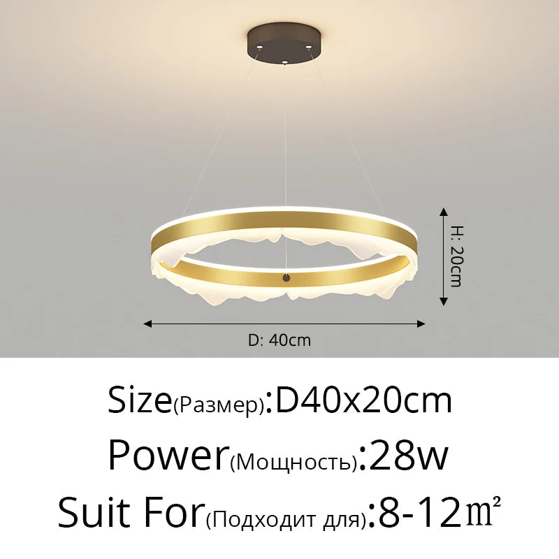 lustre rond créatif de luxe moderne pour décoration maison