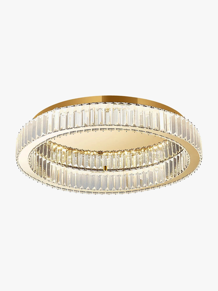 lustre rond en cristal dimmable led de luxe