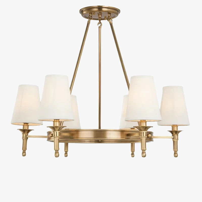 Lustre rond en cuivre complet pour chambre à coucher