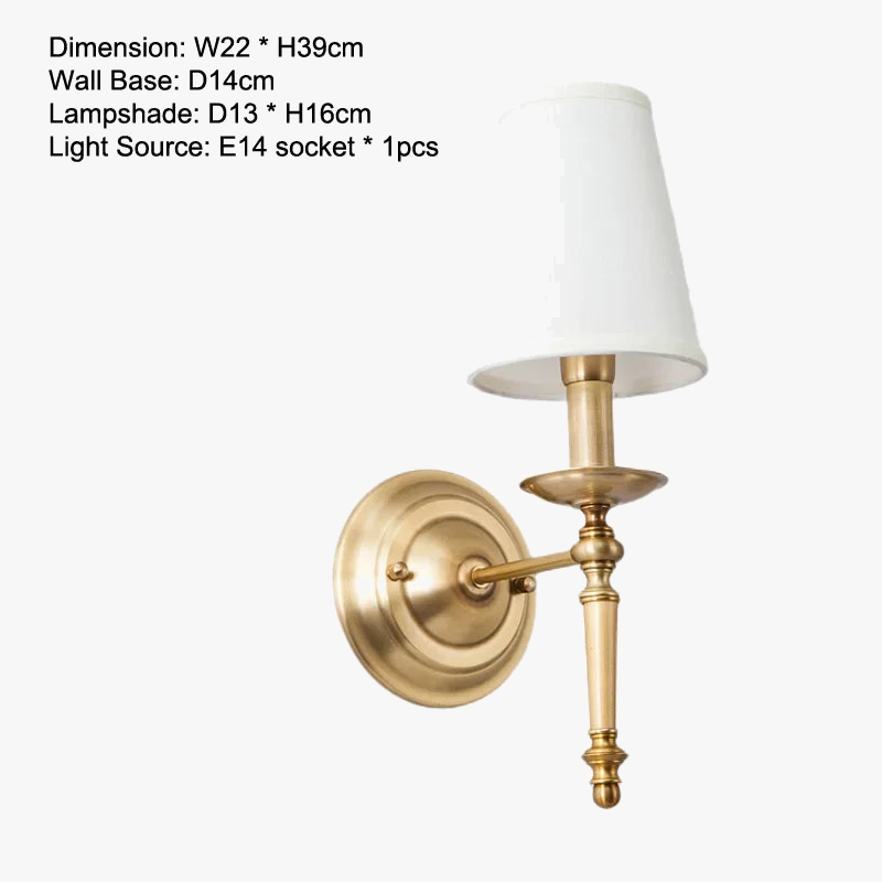 Lustre rond en cuivre complet pour chambre à coucher