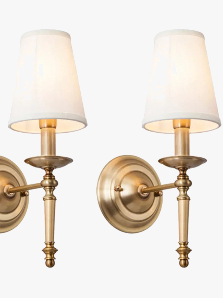 Lustre rond en cuivre complet pour chambre à coucher