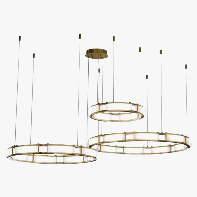 lustre rond en marbre led post-moderne à intensité réglable