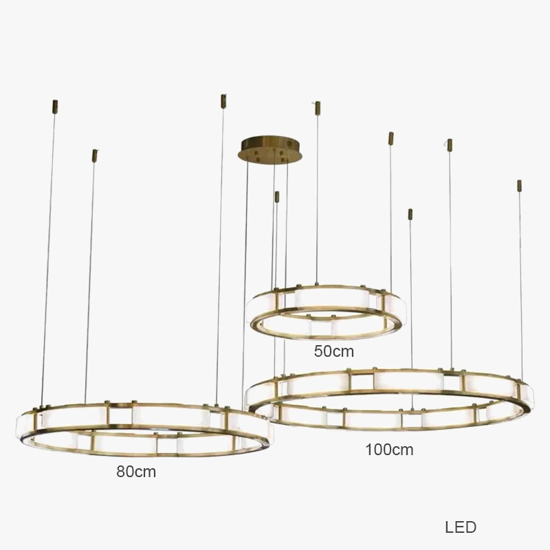 lustre rond en marbre led post-moderne à intensité réglable