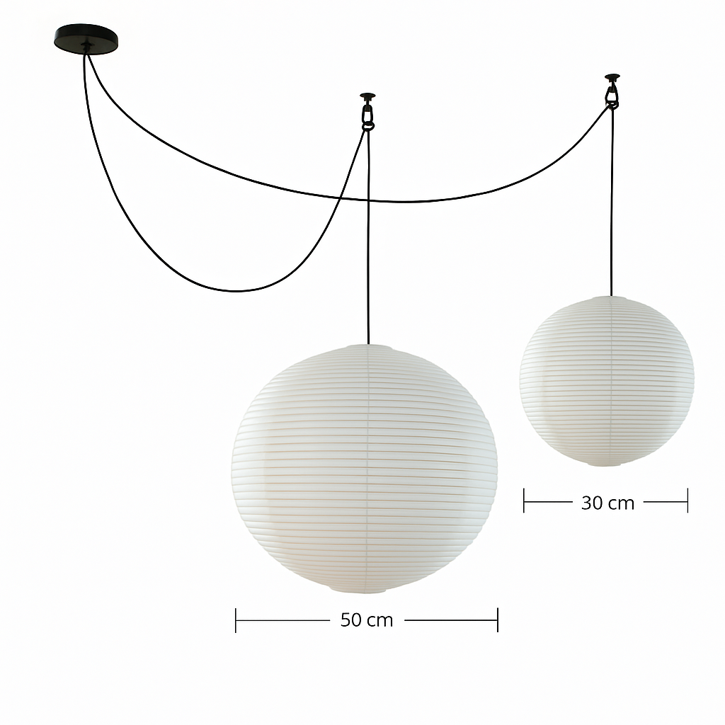 lustre rond en papier de riz pour décoration intérieure