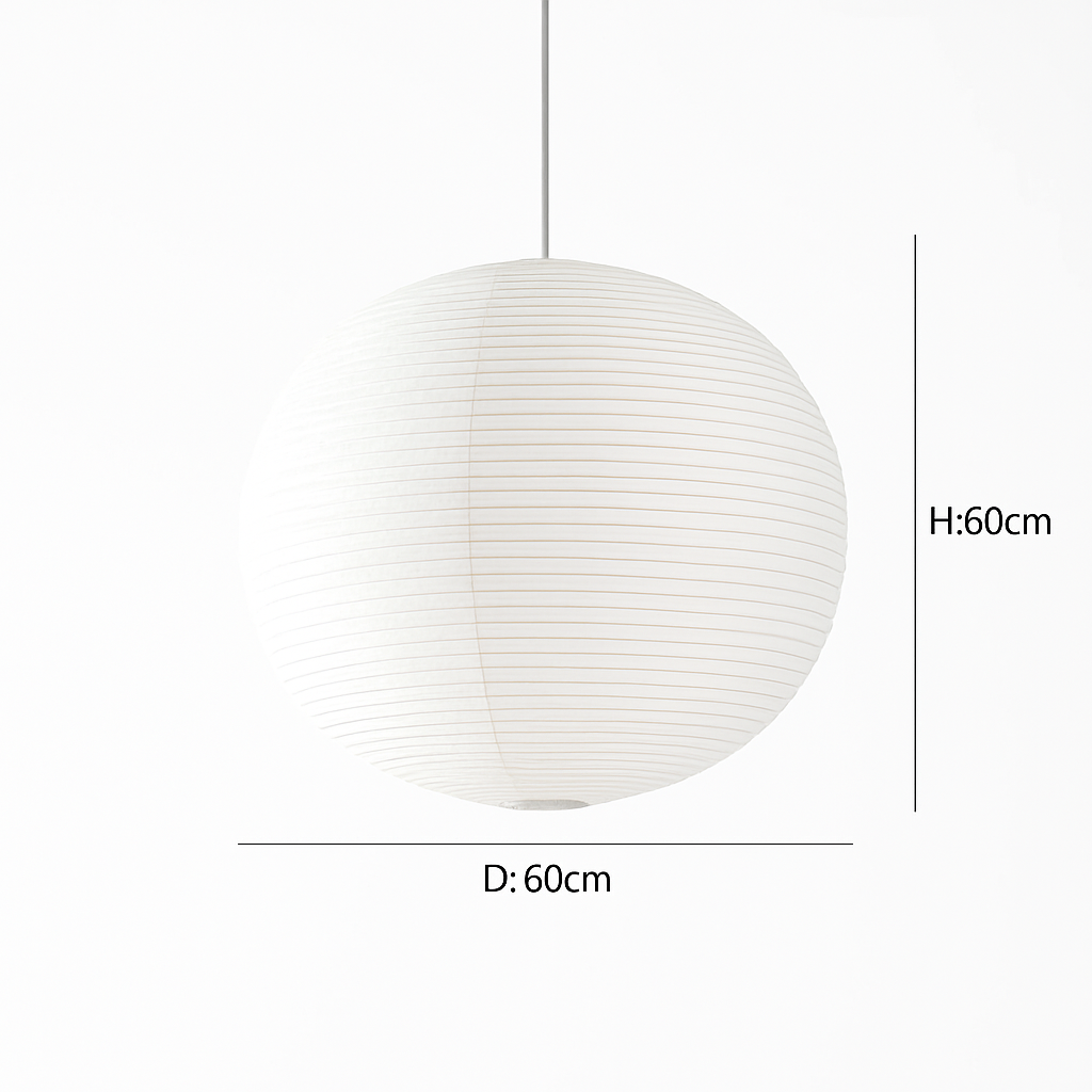 lustre rond en papier de riz pour décoration intérieure