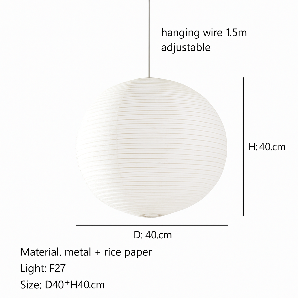 lustre rond en papier de riz pour décoration intérieure