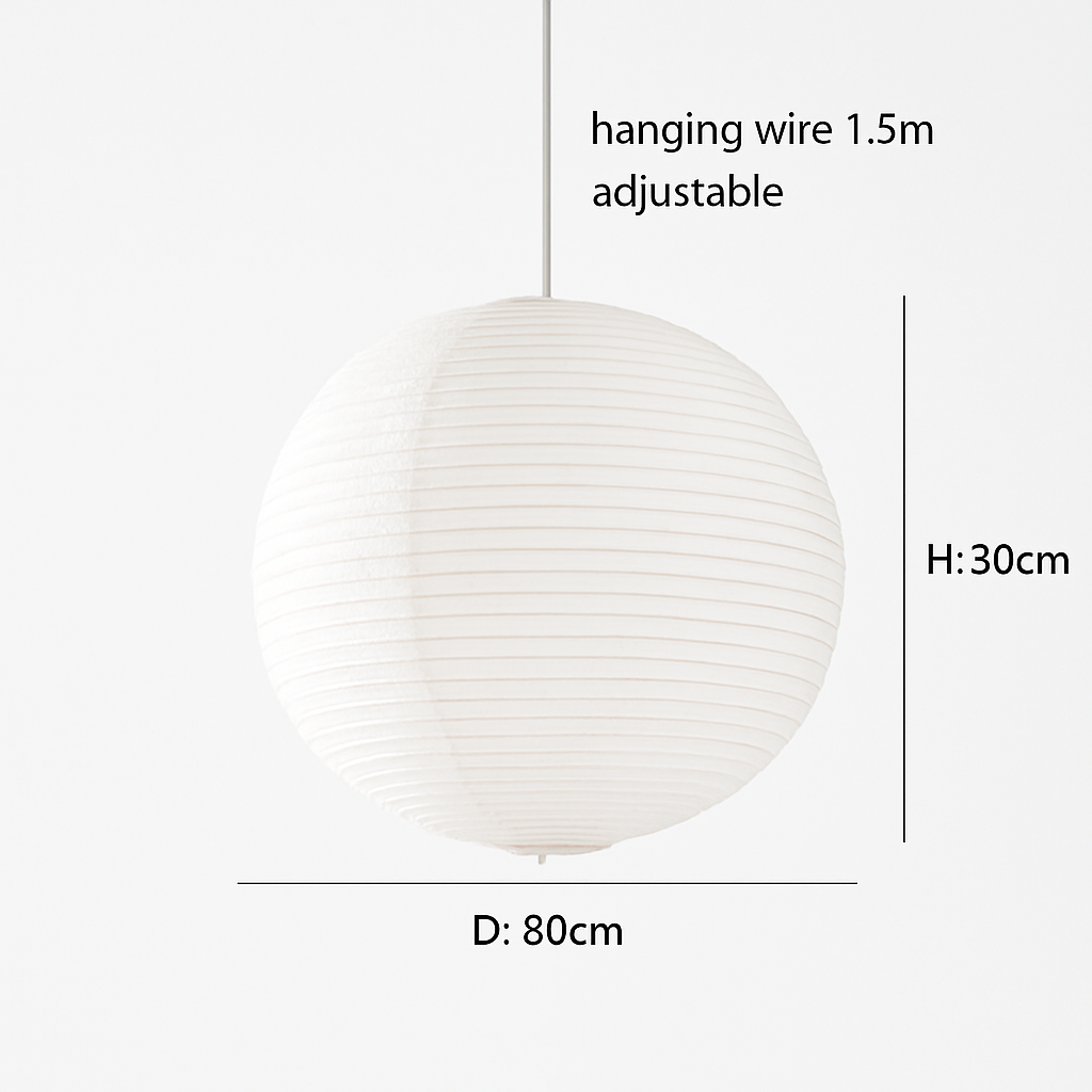 lustre rond en papier de riz pour décoration intérieure