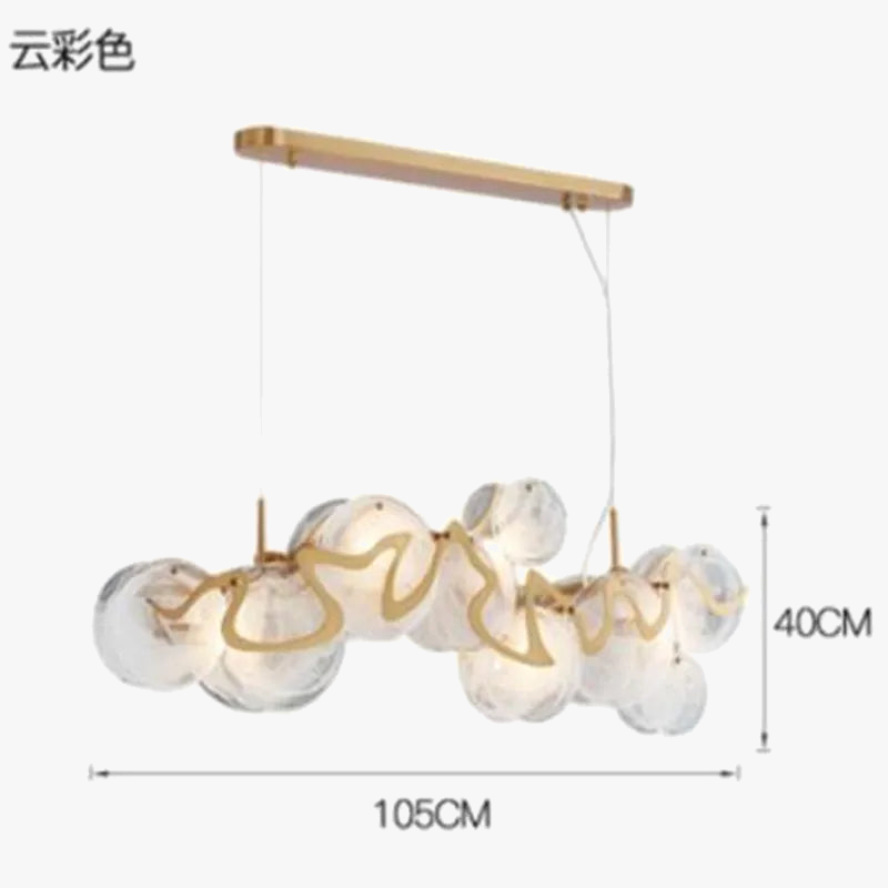 lustre rond en verre et fer pour éclairage intérieur