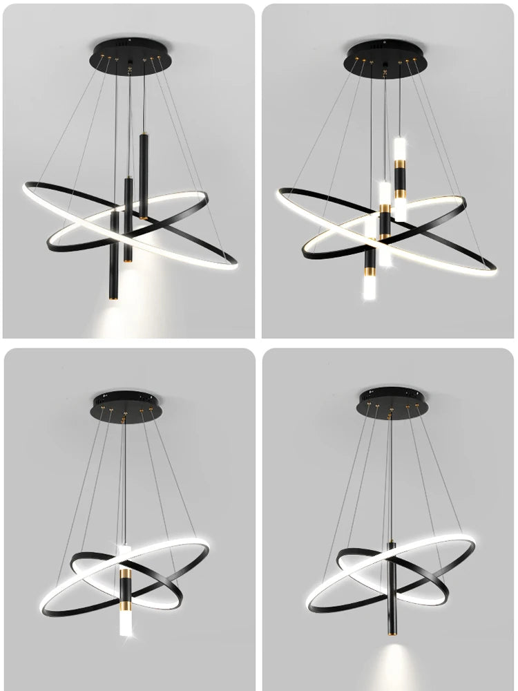 lustre rond moderne pour éclairage intérieur décoratif