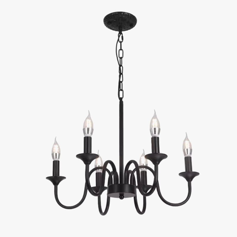 lustre rustique classique en fer pour décoration intérieure