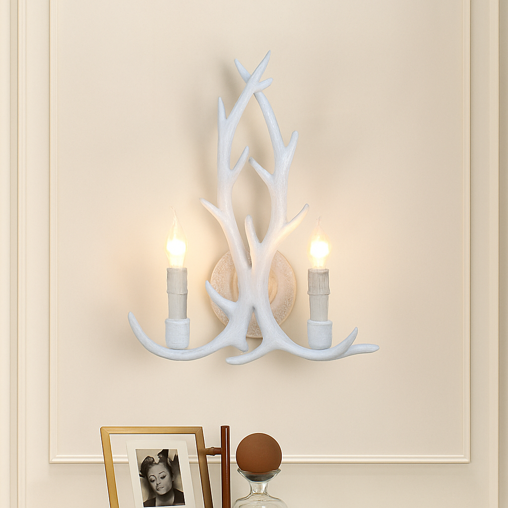 lustre rustique en bois de cerf pour décoration industrielle