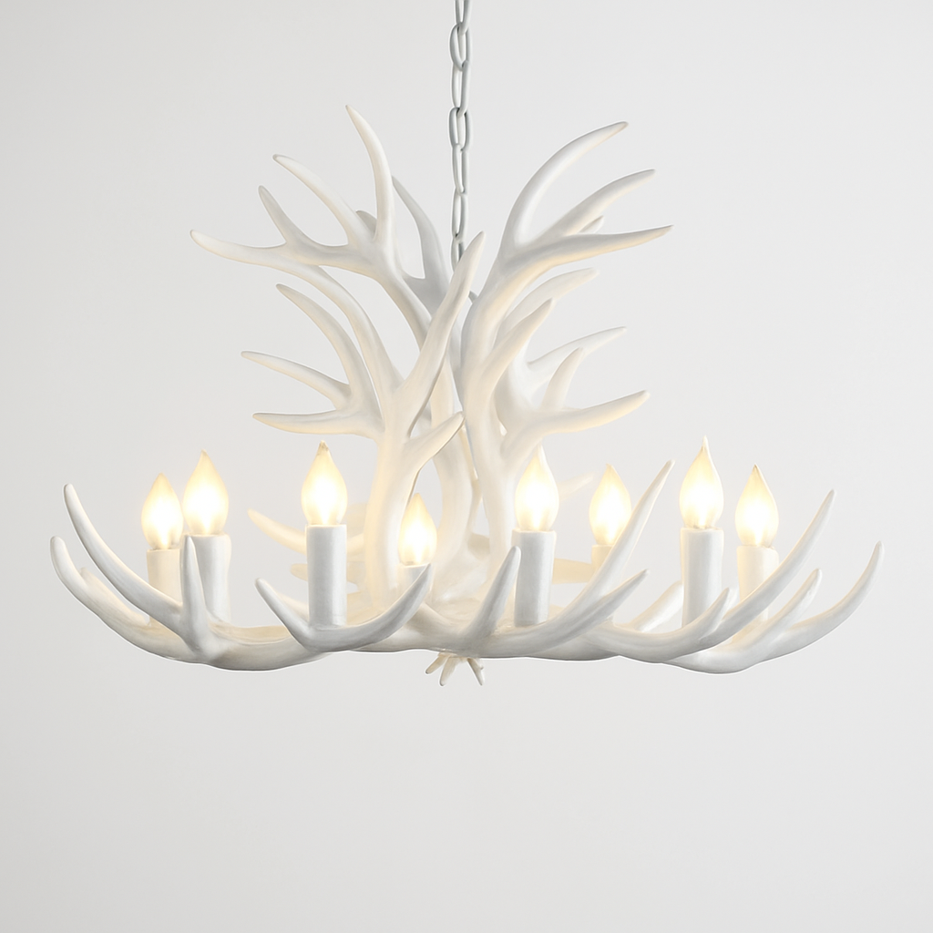 lustre rustique en bois de cerf pour décoration industrielle
