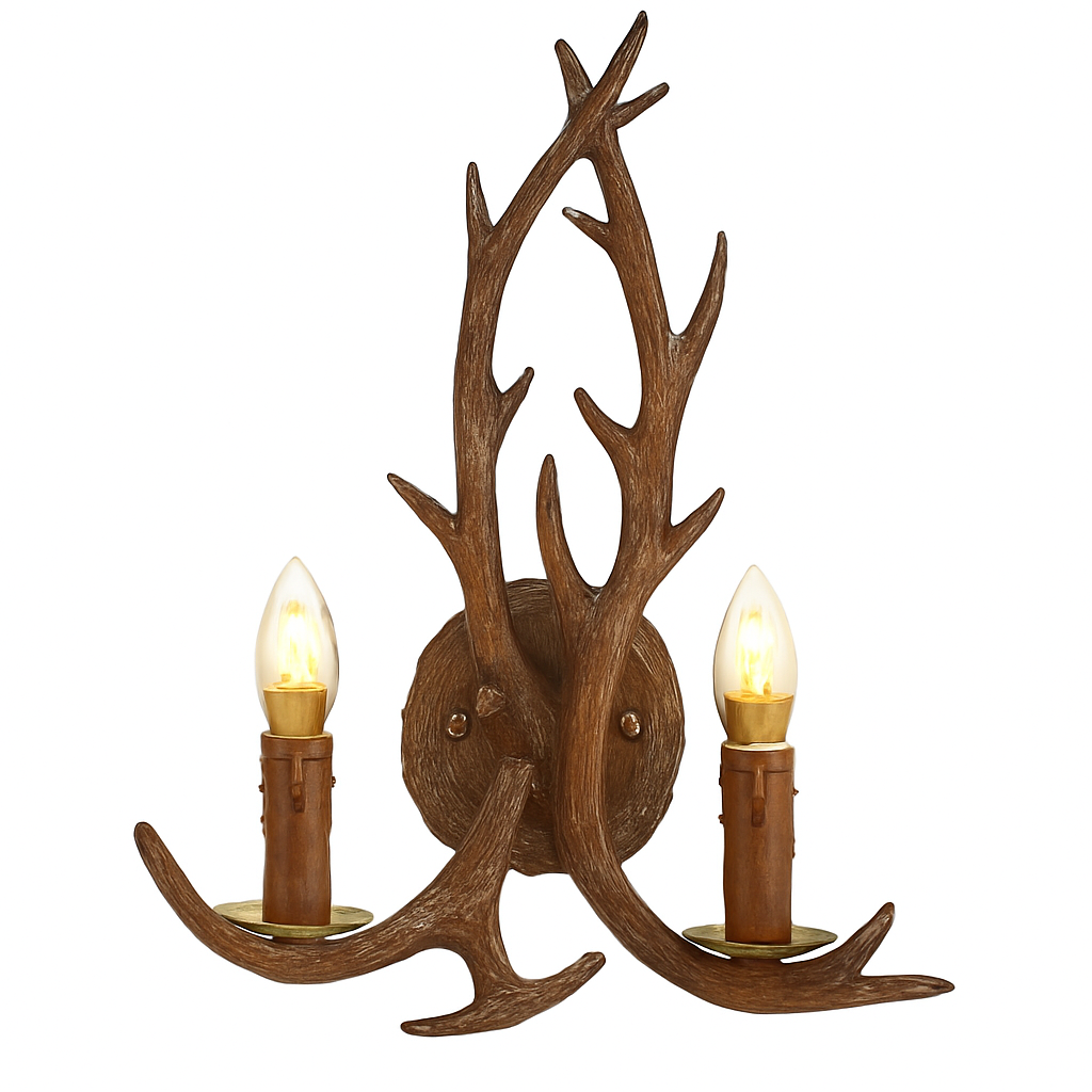lustre rustique en bois de cerf pour décoration industrielle