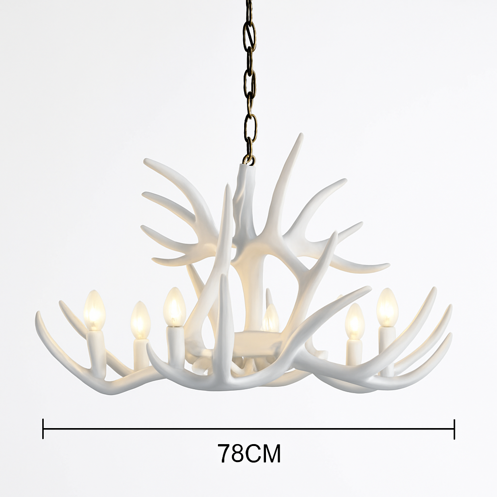lustre rustique en bois de cerf pour décoration industrielle