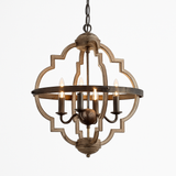 Lustre rustique en métal vintage avec lampes bougies