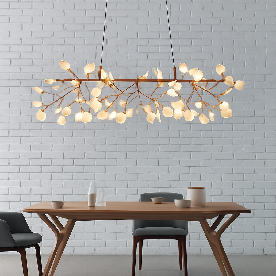lustre sandyha firefly led design branche d'arbre suspension éclairage
