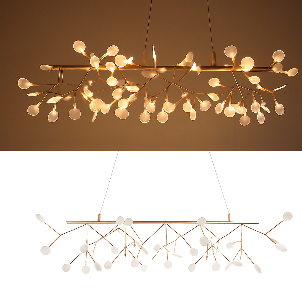 lustre sandyha firefly led design branche d'arbre suspension éclairage