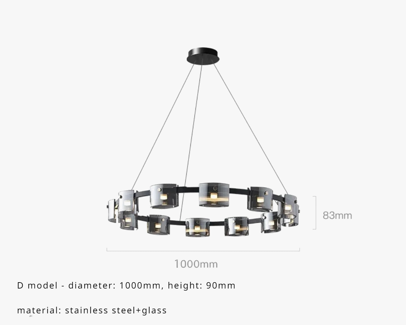 lustre sandyha moderne minimaliste abat-jour verre led suspendu