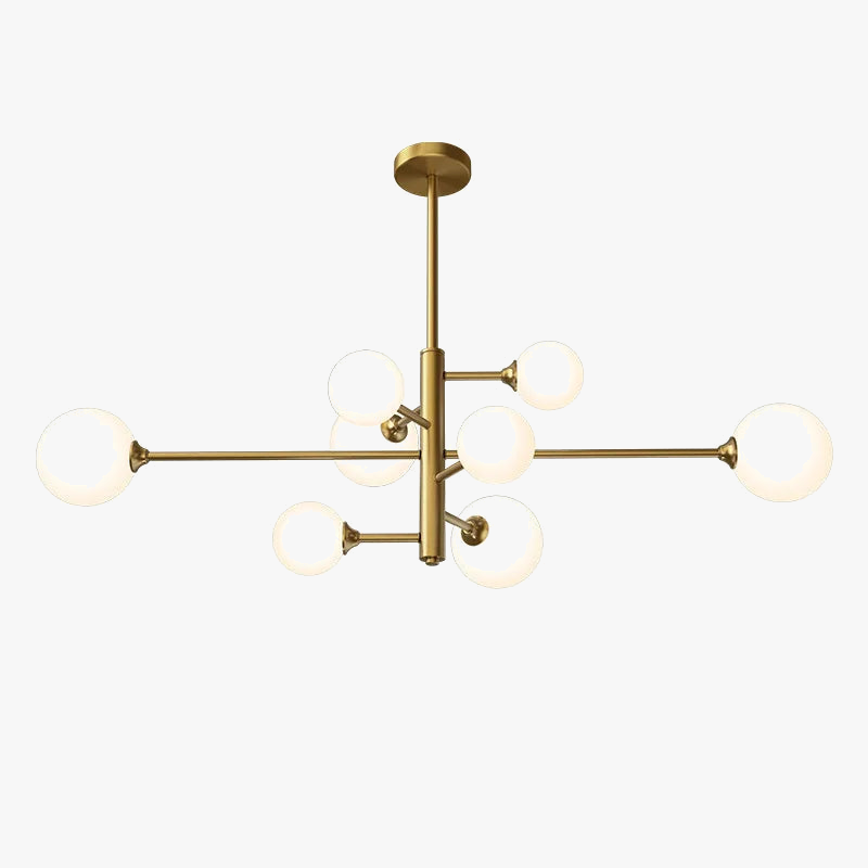 lustre scandinave 6 ou 8 lumières led design moderne