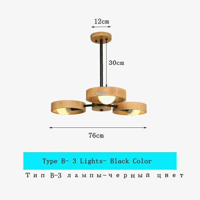 lustre scandinave minimaliste rotation 360 degrés luminaires suspendus bois créatifs
