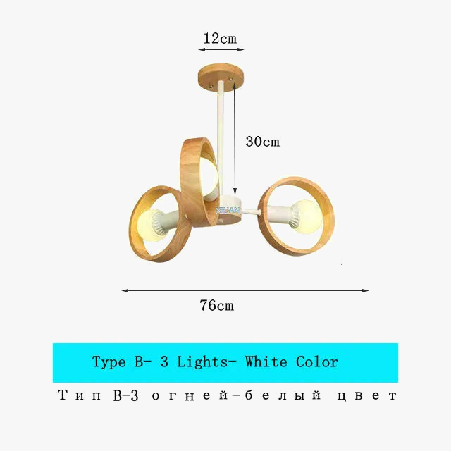lustre scandinave minimaliste rotation 360 degrés luminaires suspendus bois créatifs