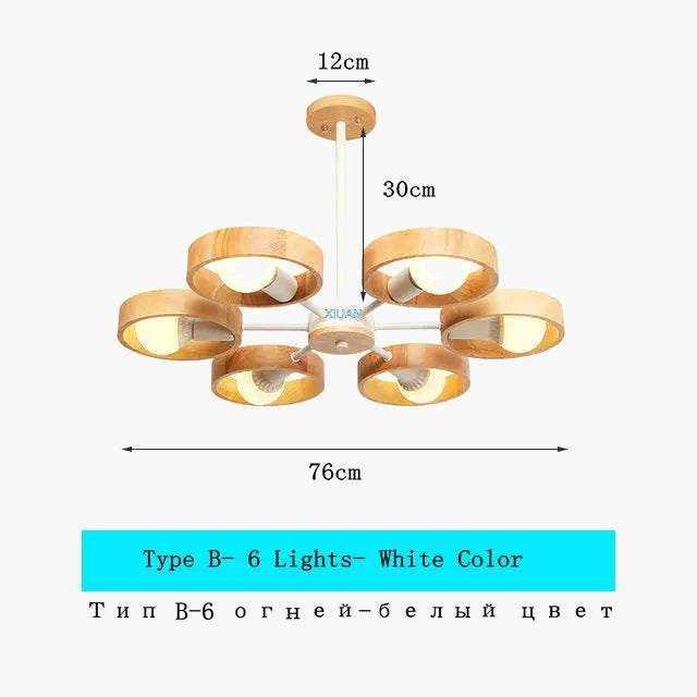 lustre scandinave minimaliste rotation 360 degrés luminaires suspendus bois créatifs