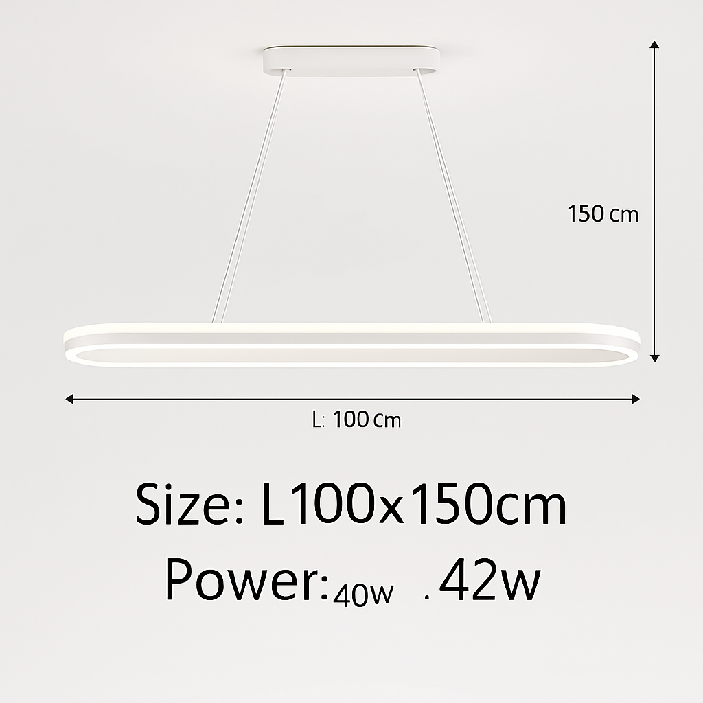 lustre Simple blanc Long moderne LED salon salle à manger chambre Hall décor appareil ménager éclairage intérieur