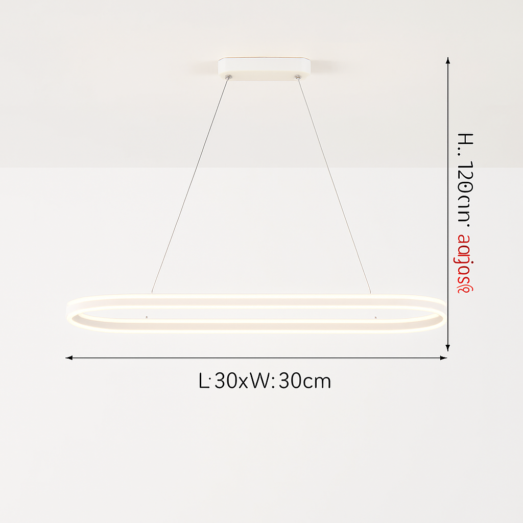 lustre Simple blanc Long moderne LED salon salle à manger chambre Hall décor appareil ménager éclairage intérieur