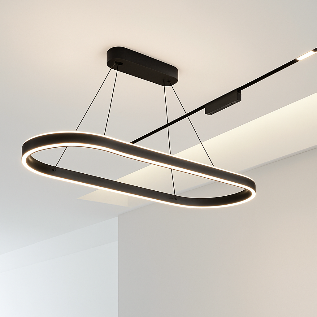 lustre Simple blanc Long moderne LED salon salle à manger chambre Hall décor appareil ménager éclairage intérieur