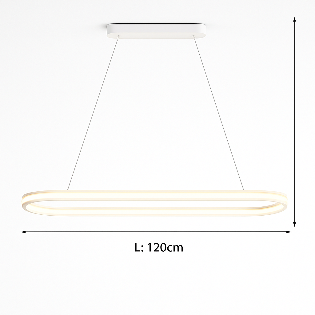 lustre Simple blanc Long moderne LED salon salle à manger chambre Hall décor appareil ménager éclairage intérieur