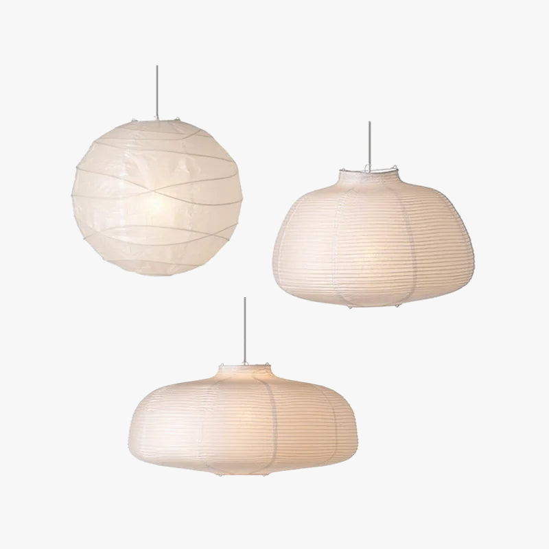 lustre sphérique en papier japonais forme de lune éclairage intérieur