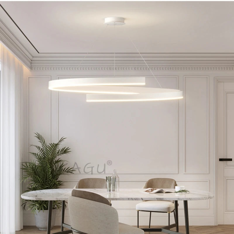 lustre spirale en aluminium led pour décoration maison