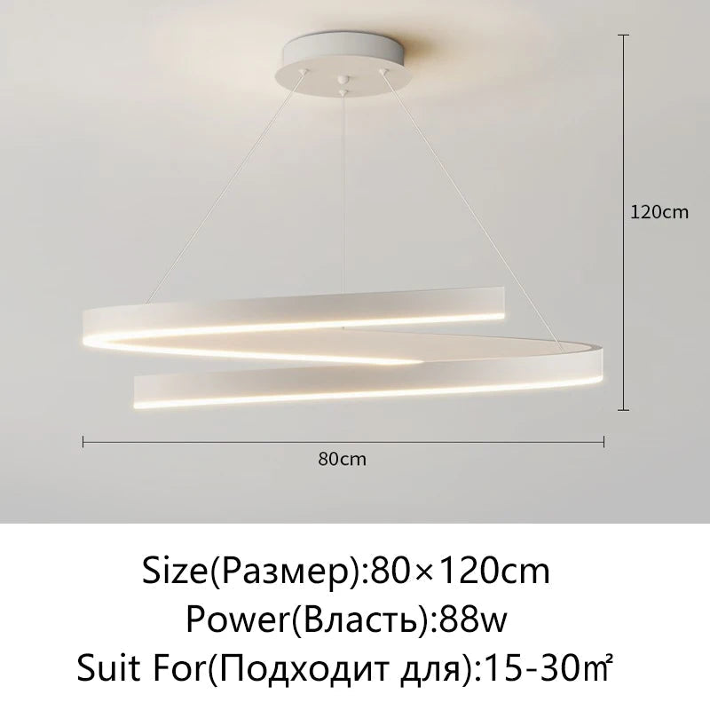 lustre spirale en aluminium led pour décoration maison