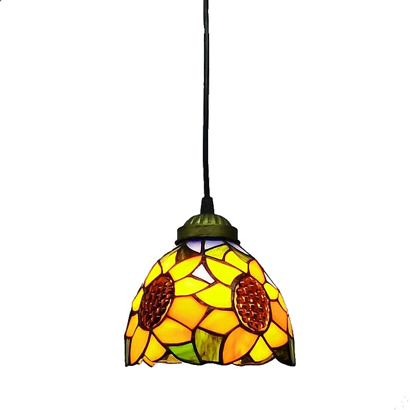 lustre style européen tournesol en verre vintage pour bar
