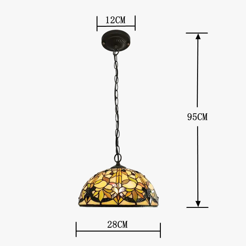 lustre style tiffany en forme de feuille pour décoration intérieure