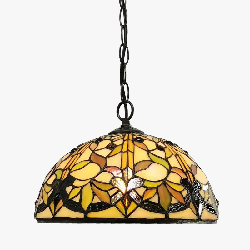 lustre style tiffany en forme de feuille pour décoration intérieure