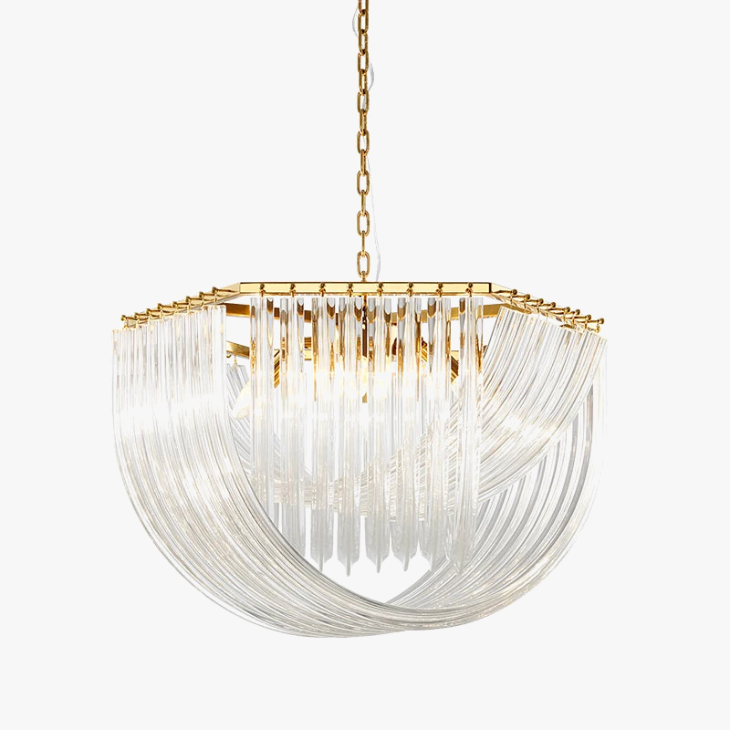 lustre suspendu design en chrome et argent pour éclairage moderne
